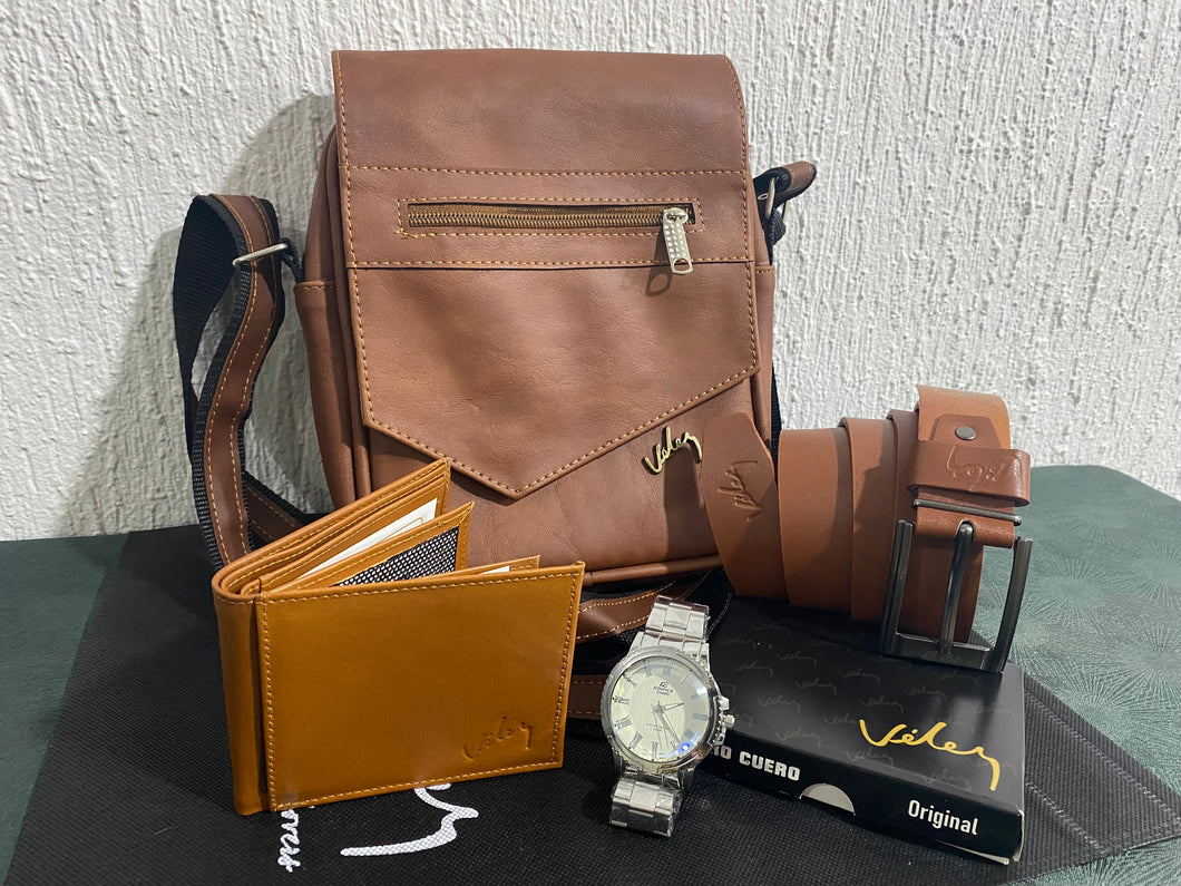Combo Bolso 25 cm RELOJ Correa Billetera